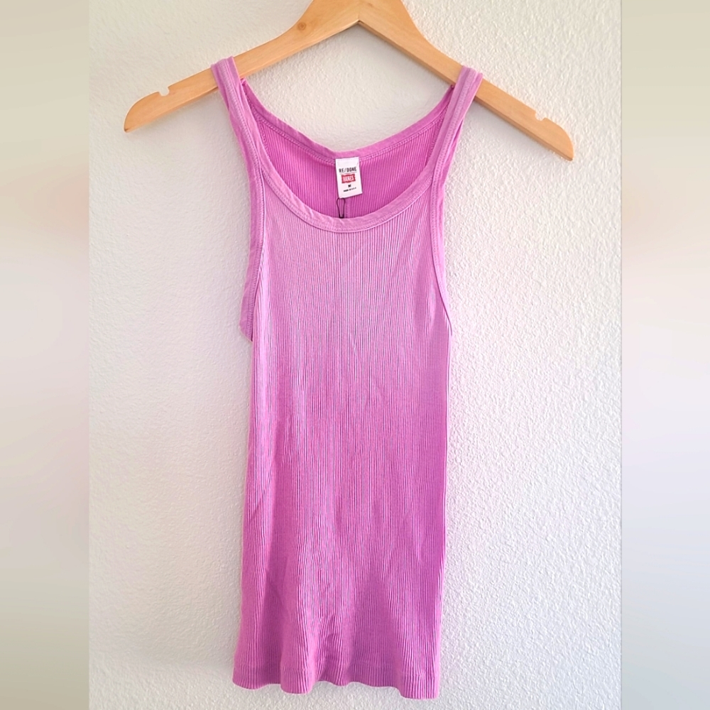 NWT RE/DONE Purple Ombre Hanes Ribbed Tank, Size M